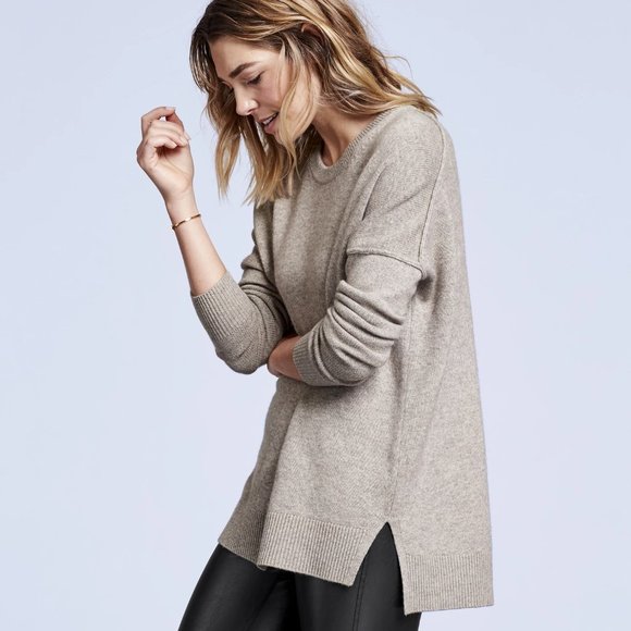 Athleta Sweaters - Athleta Perspective Wool/Cashmere Oversized Crew in Oatmeal